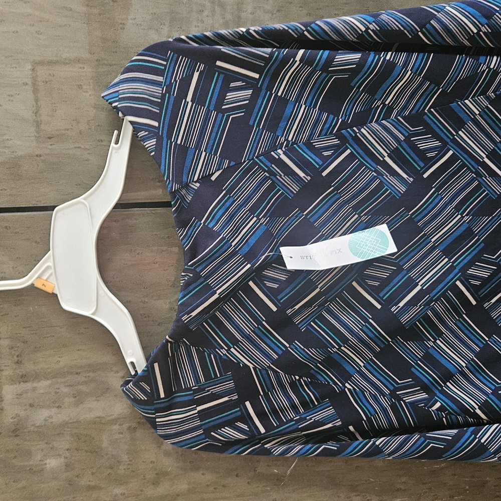 Blue Geometric Patterned Skirt
